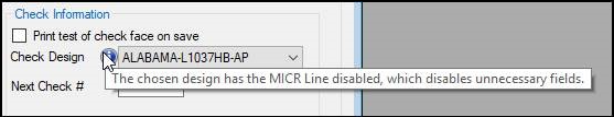 MICR line disabled